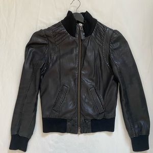 Mackage Leather Bomber Jacket